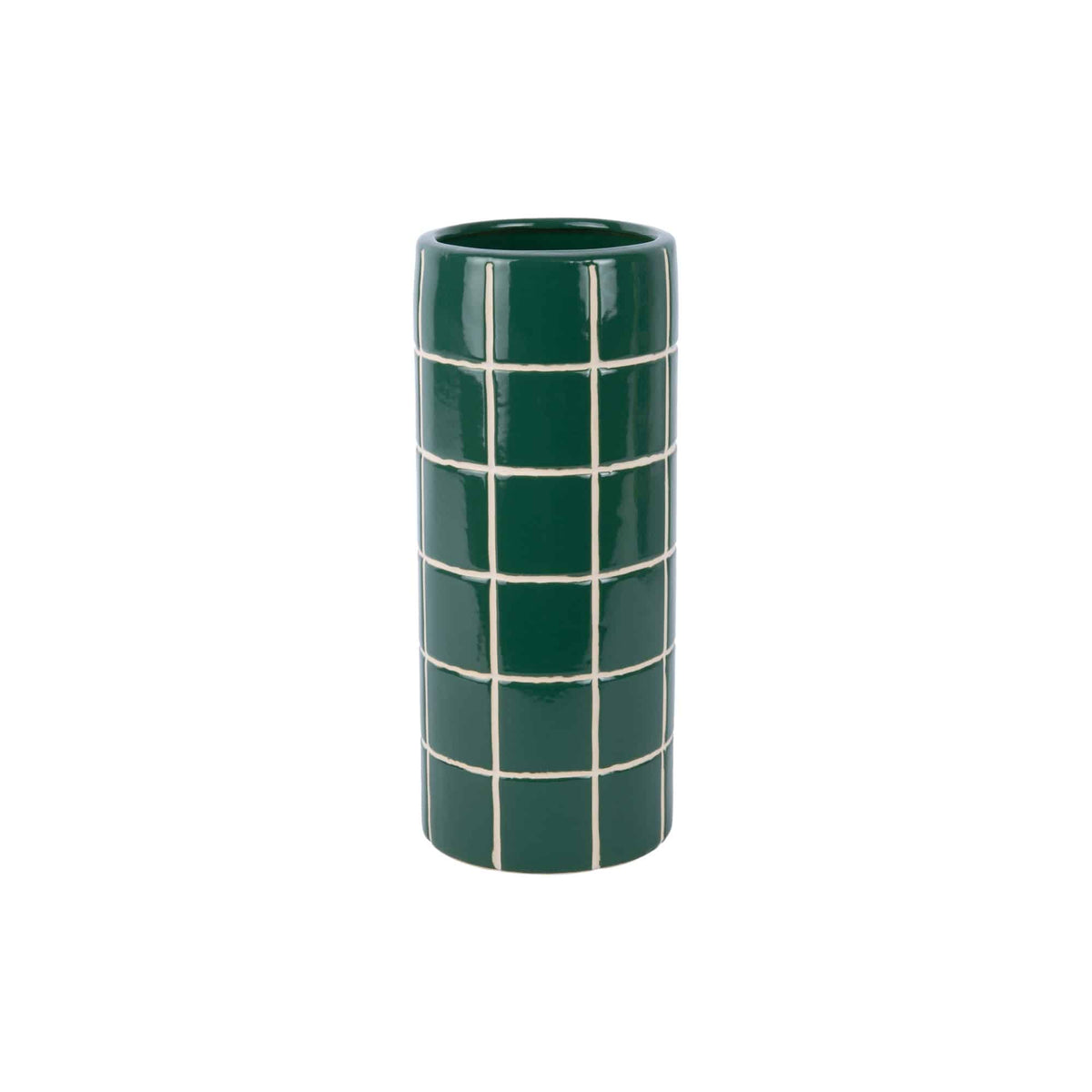 Present Time vaas Retro Tiles - groen - Ø13cm