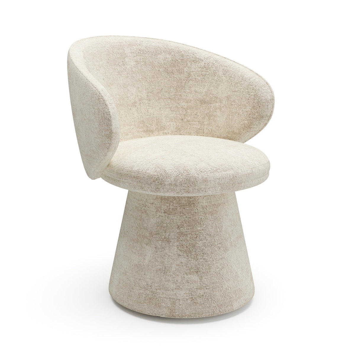 Sia Home - 180° draaibare fauteuil FLARE - fluweel met structuur crème 54cm