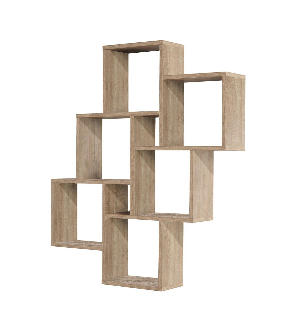 LAURIO - Étagère Murale Flottante 8 Compartiments