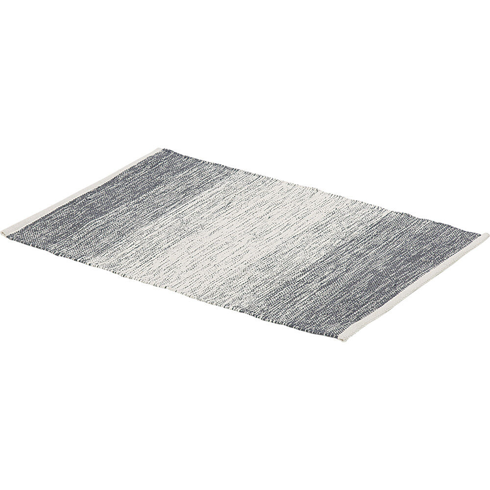 Tapis rectangulaire dégradé rayure blanche et bleue