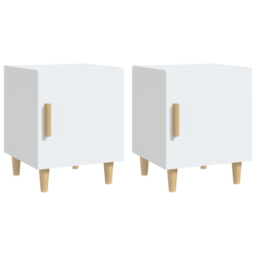 NNEVL Bedside Cabinets 2 pcs White Engineered Wood