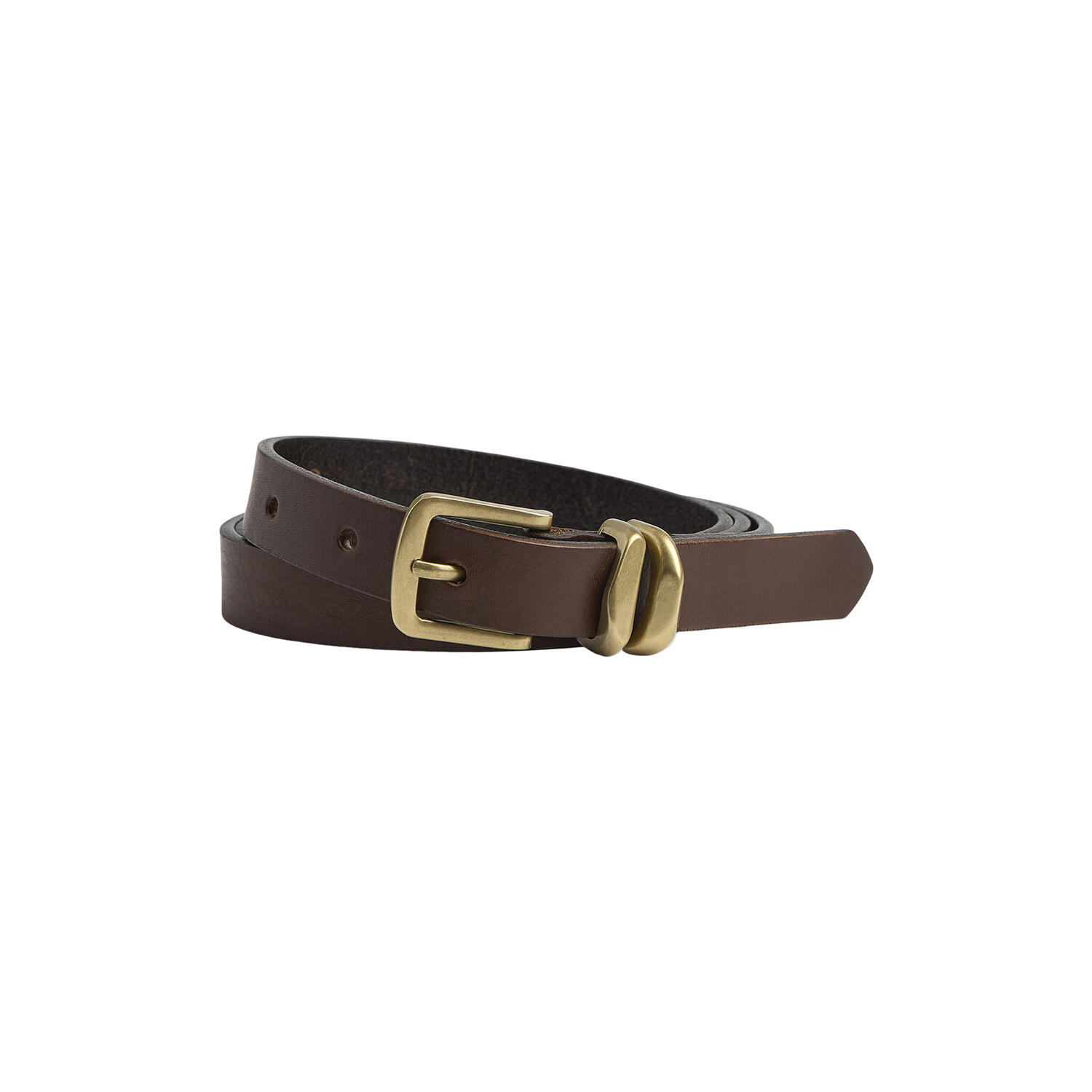 KinsleyMBG Belt, dark brown w/br. gold