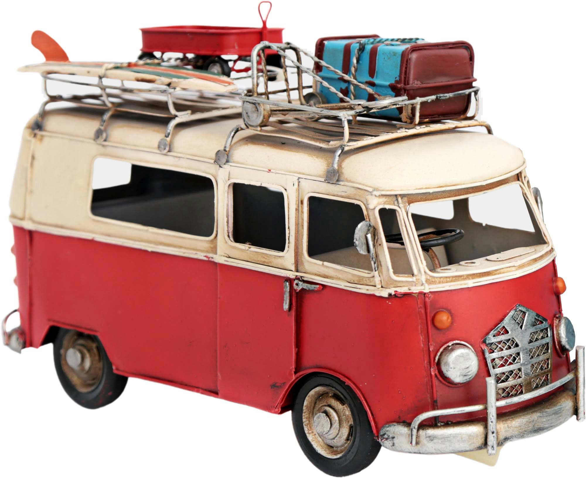 - Van décoratif en métal 27 x 11 x 17 cm rouge