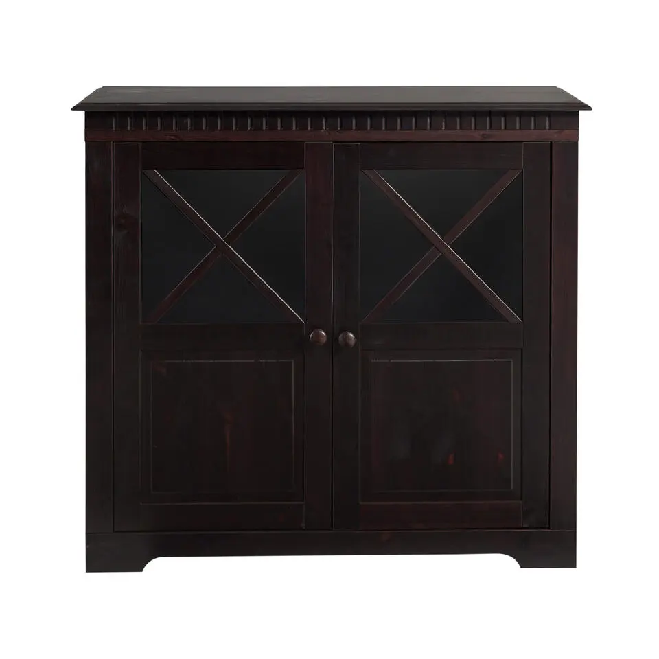 Lisa - Kledingkast met 2 deuren van bruin dennenhout