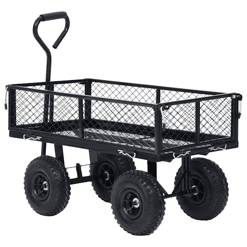 NNEVL Garden Hand Trolley Black 250 kg