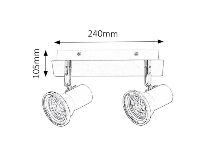Spot listwa biały Steve 2xGU10x10W wym:10,5x24x10,5cm IP44 Rabalux