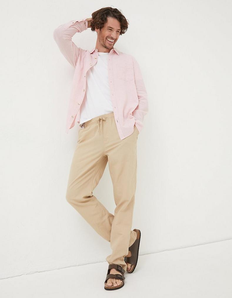 Straight Cotton Linen Trousers