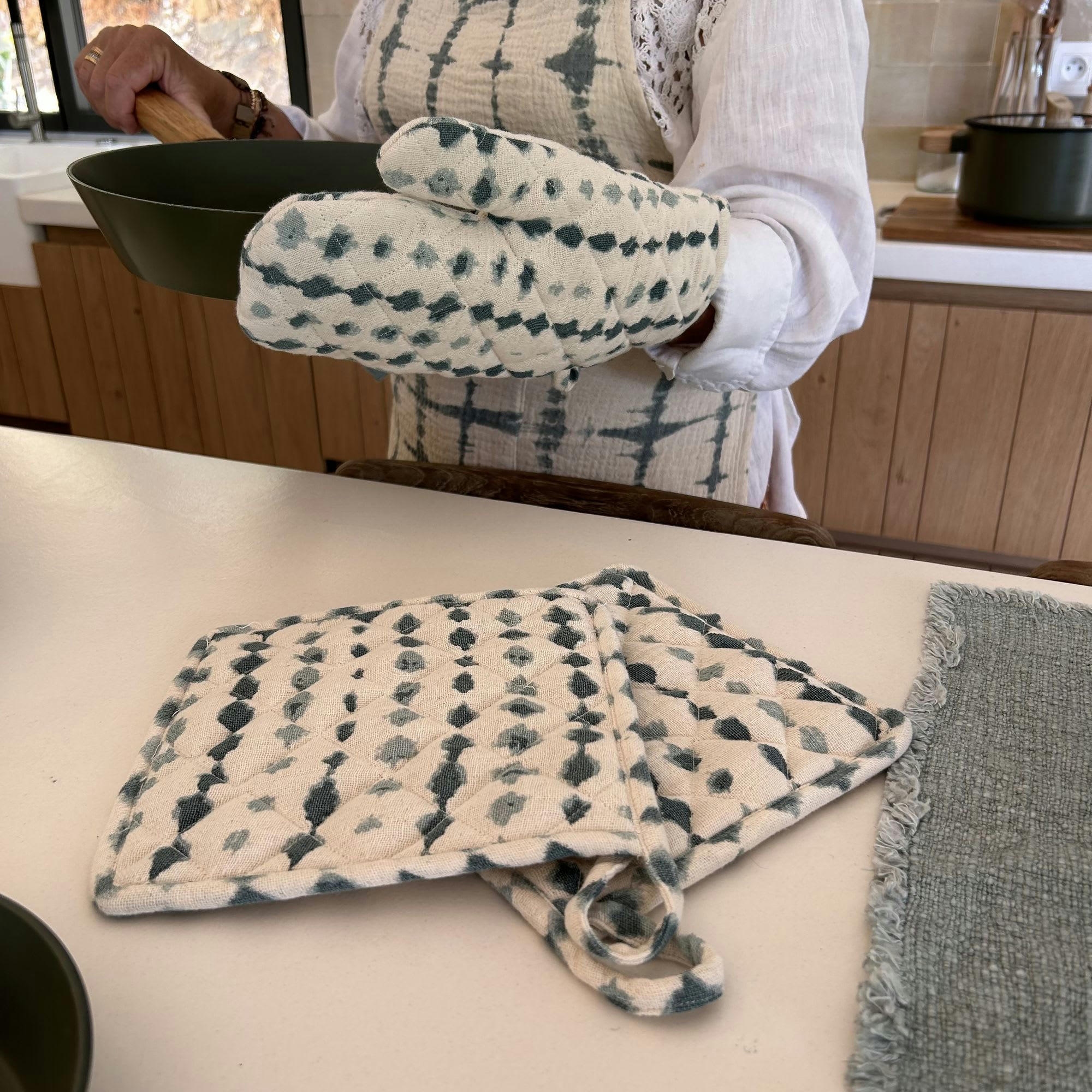 EGITO - Set de 2 maniques céladon