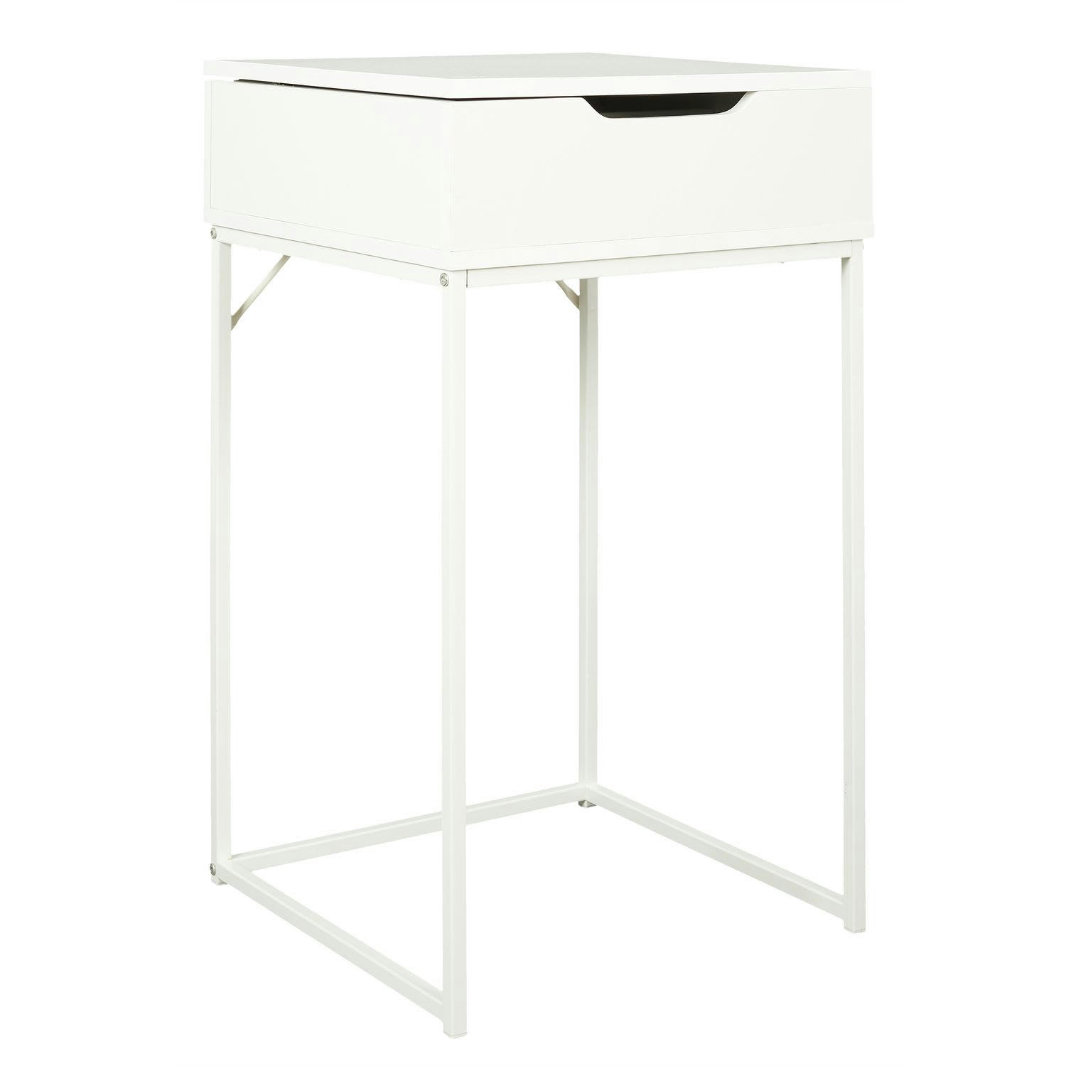 ABBOTT - Coiffeuse compacte effet bois blanc