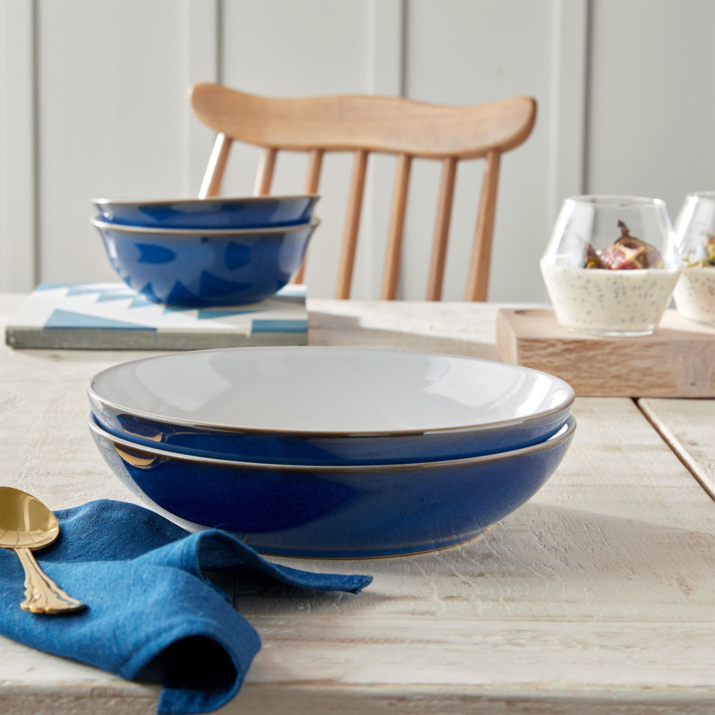 Imperial Blue Pasta Bowls - Set Of 4