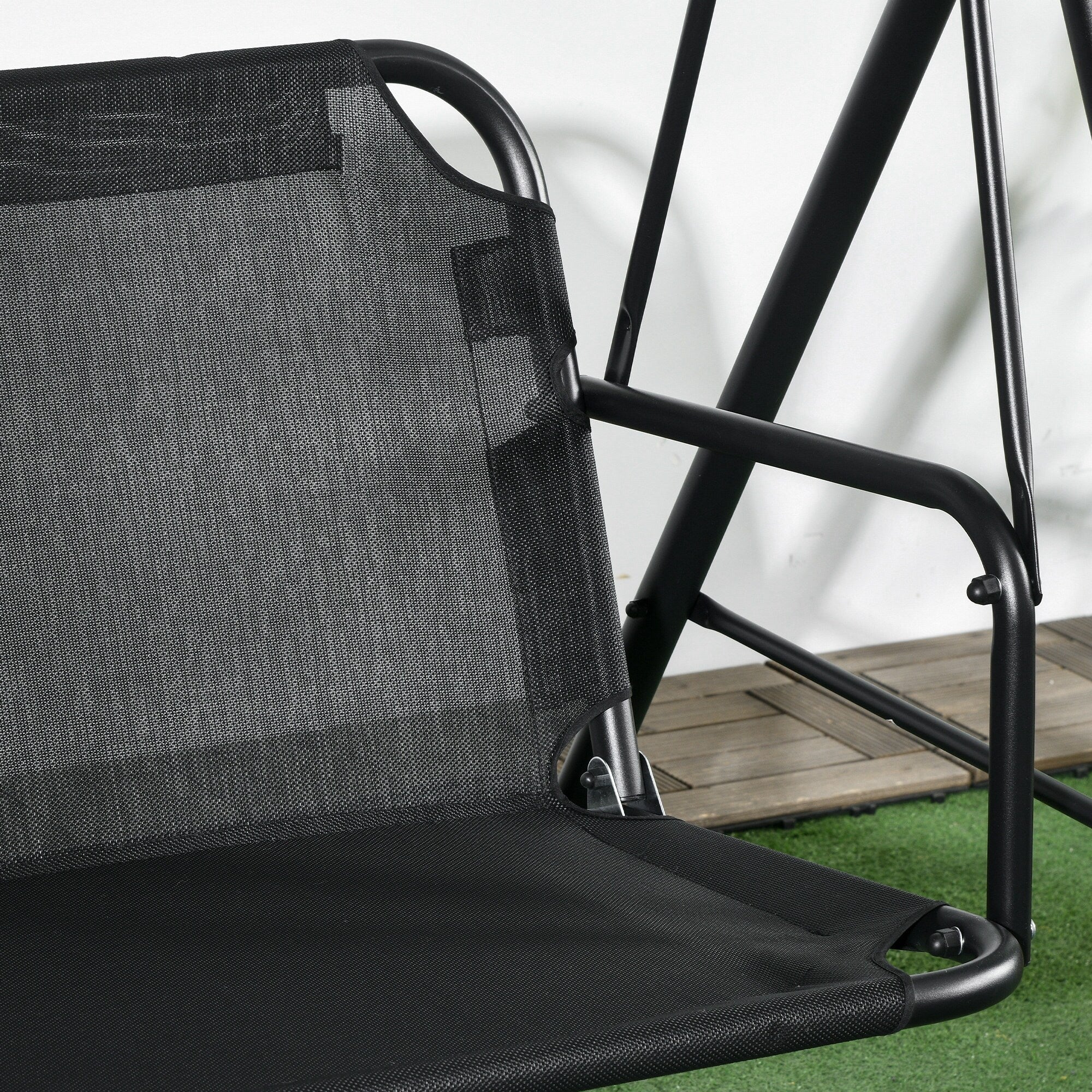 Steel 3-Seat Patio Swing with Stand