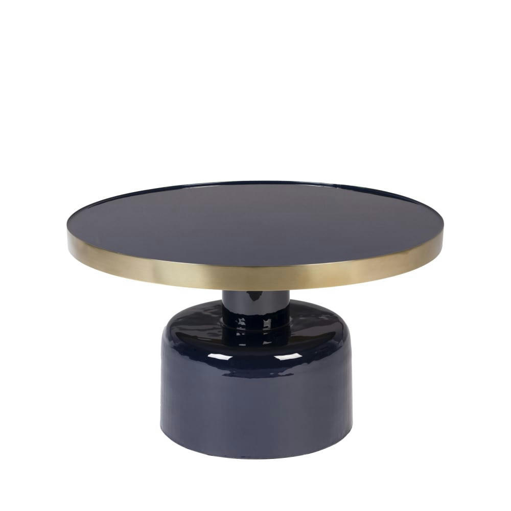 GLAM - Table basse design en métal D60cm bleu foncé
