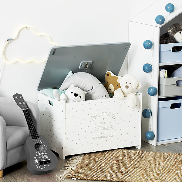 Coffre à jouets - blanc &gris - Atmosphera