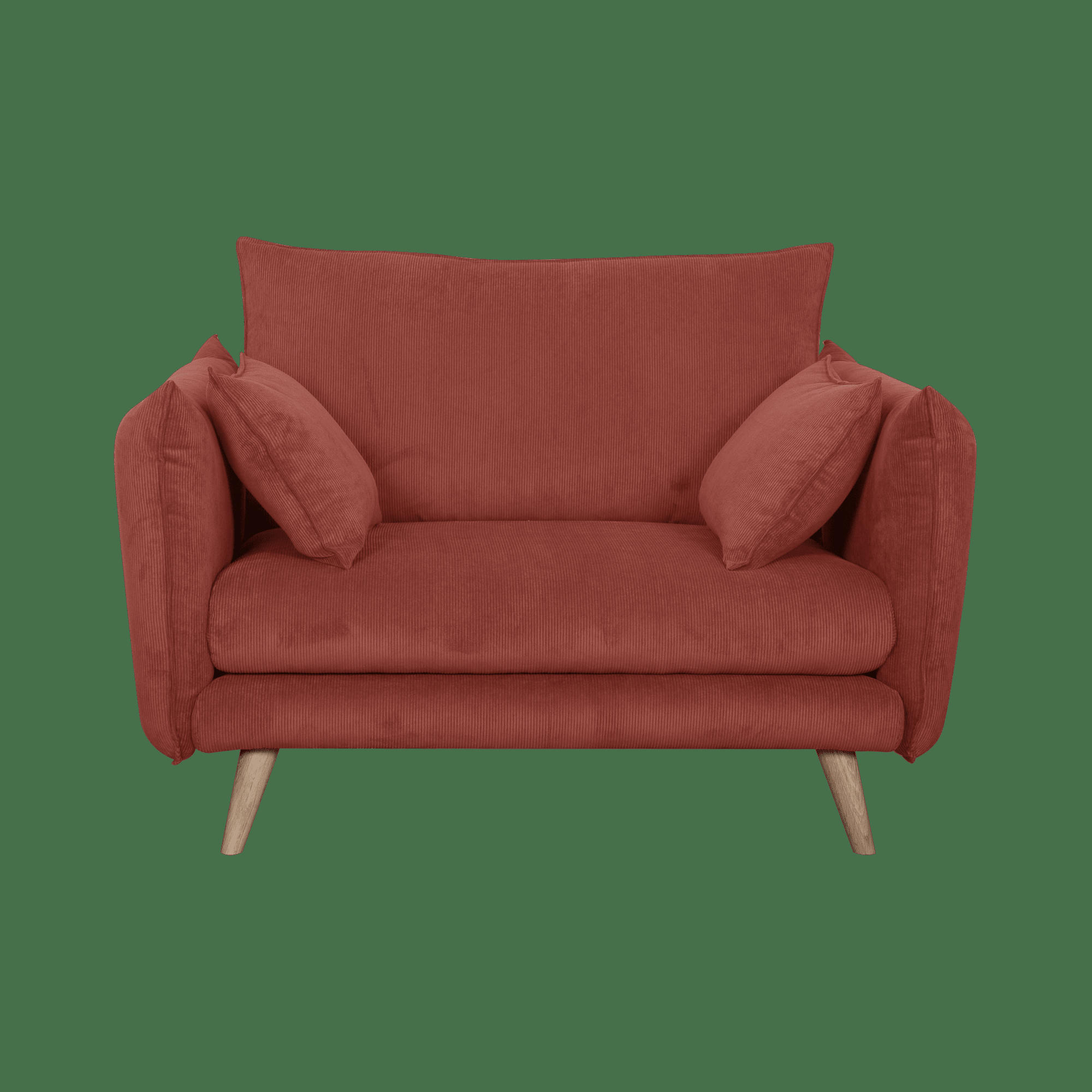 ORION - Fauteuil XXL tissu velours 1 place Framboise