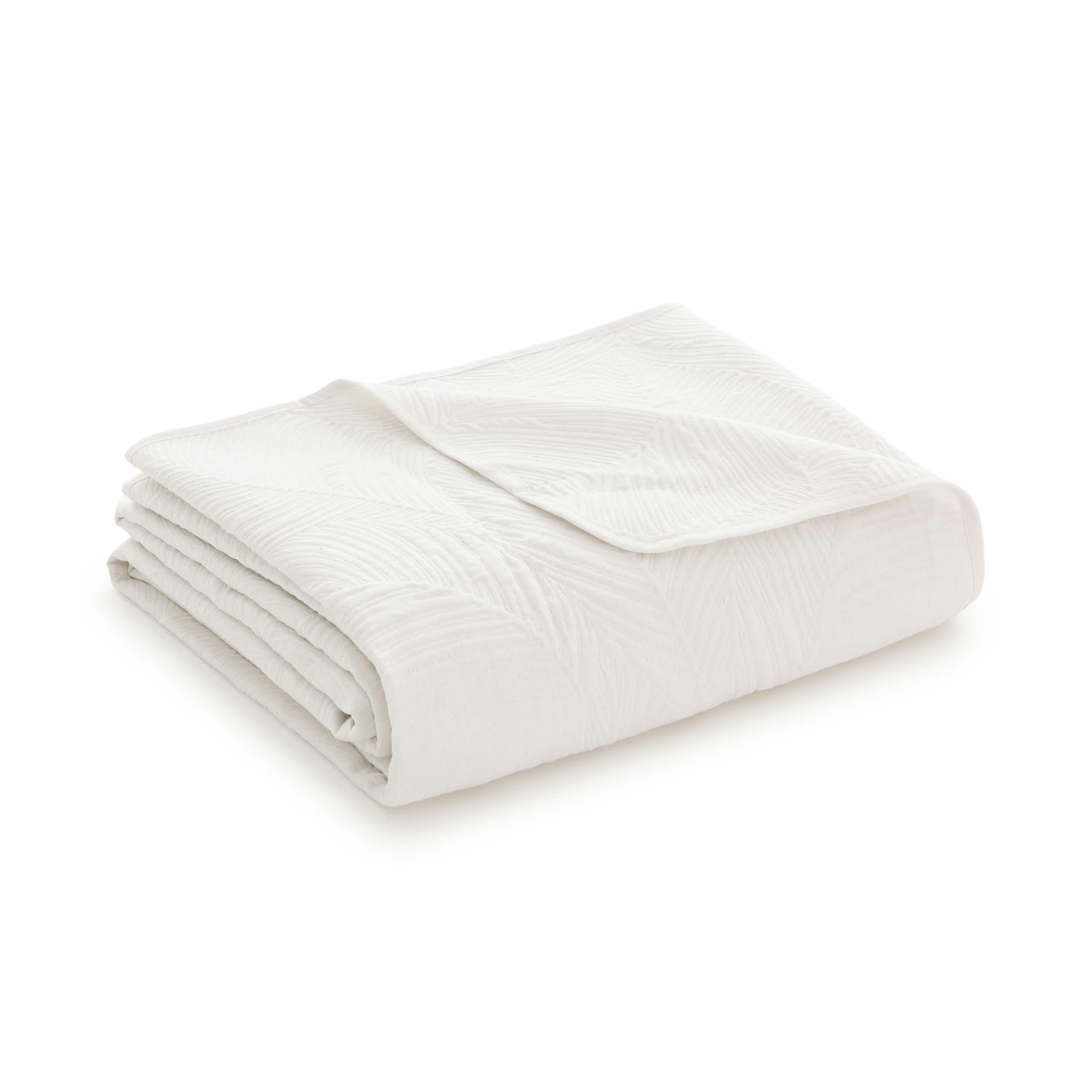 ADRIEL - Couvre lit en coton blanc 180x270