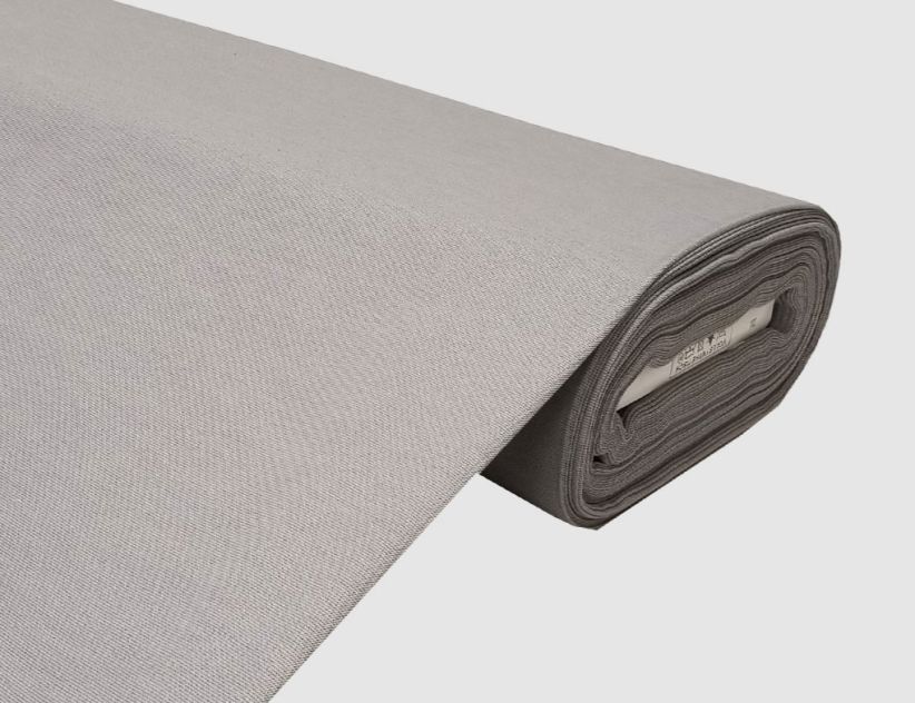 Dekostoff Jacquard Uni Grau I