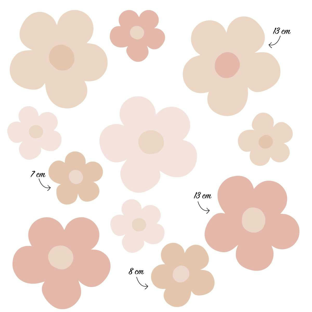 DAISY - Stickers muraux en vinyle marguerites rose