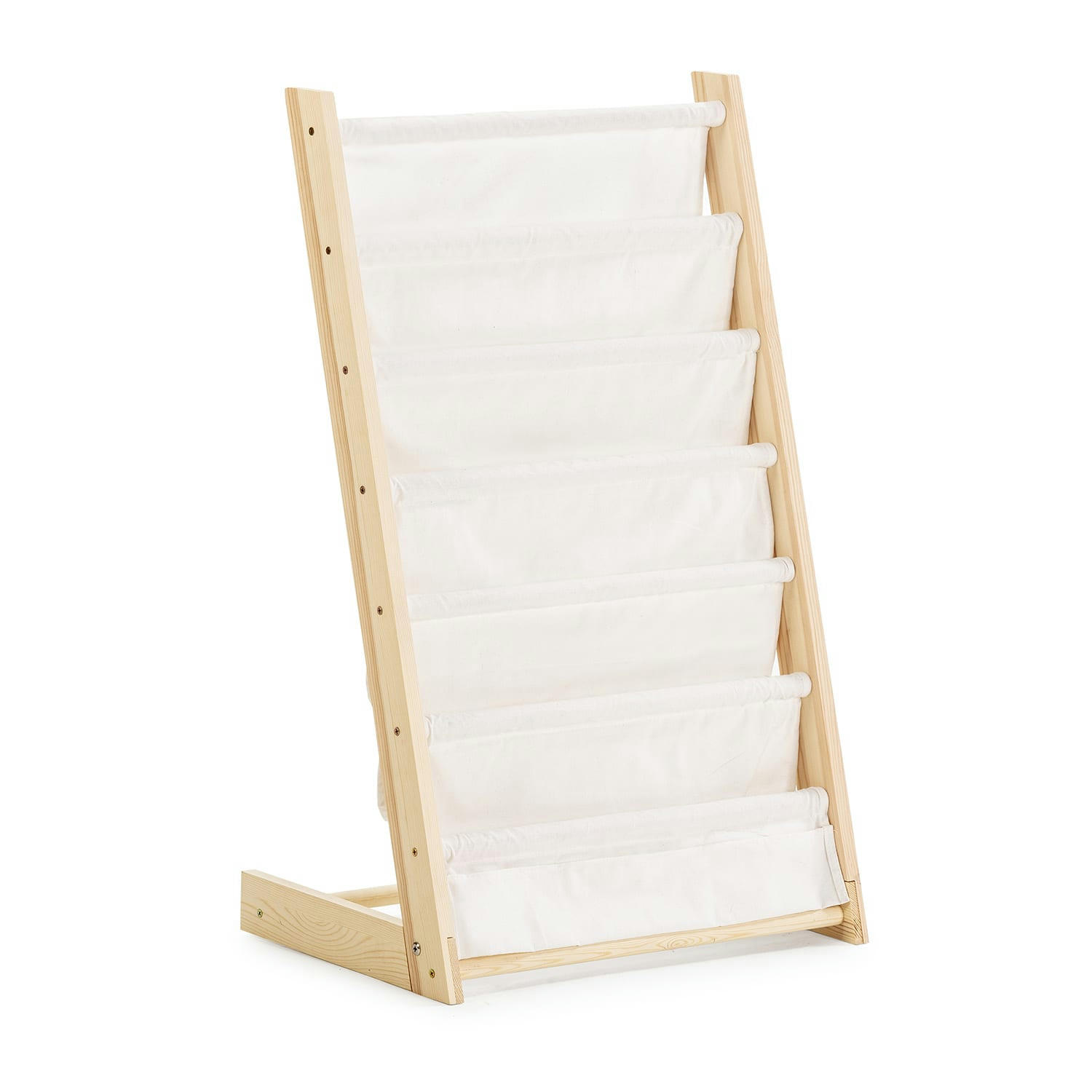 RUI - Porte-revues en tissu et bois à 6 sections