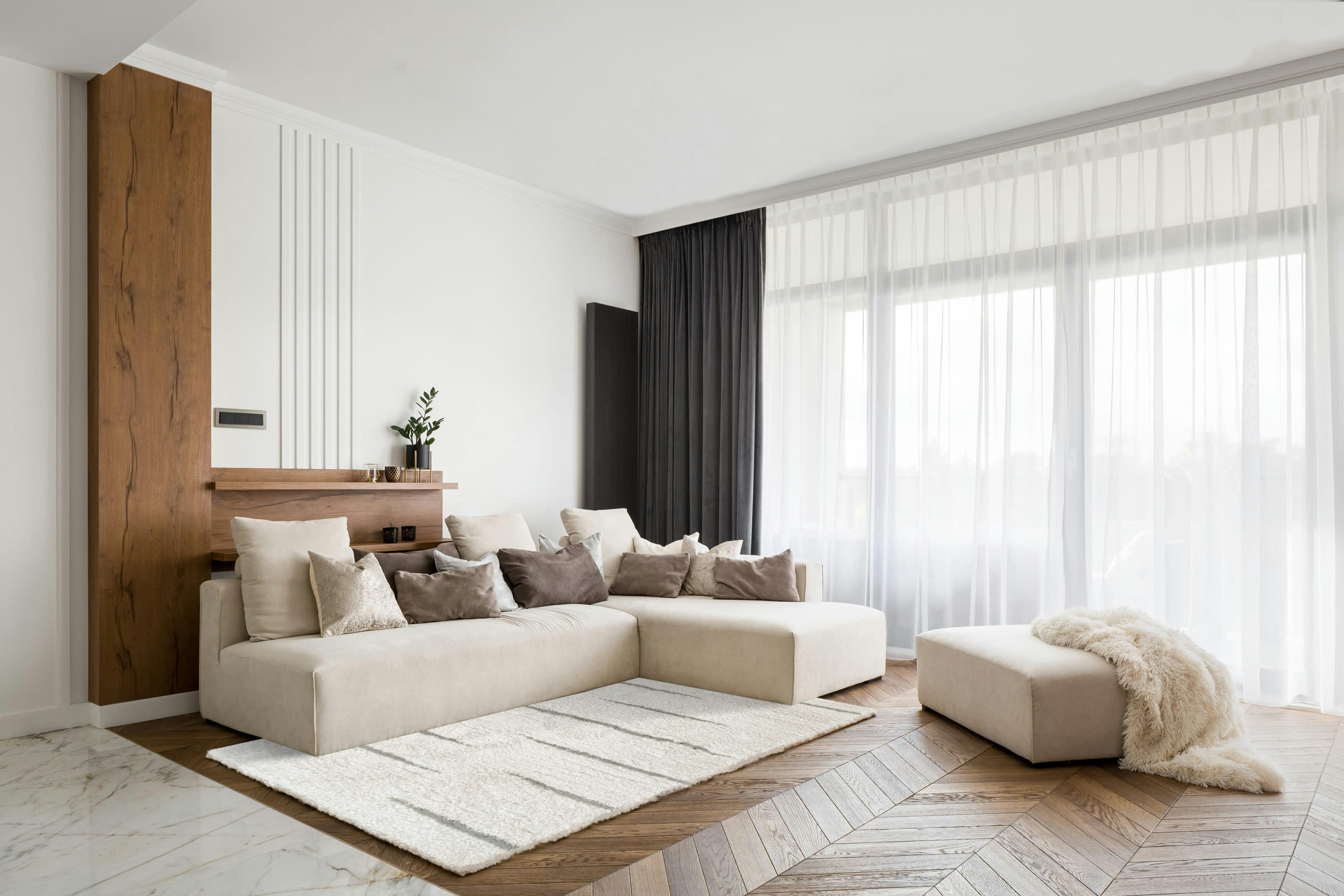 MELLOW BEIGE - Tapis ultra-doux et graphique 120x170, OEKO-TEX®