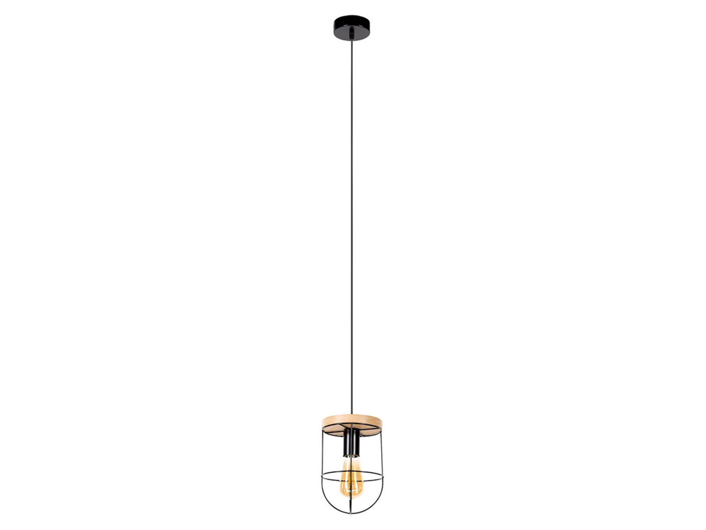 Lampa wisząca Netuno drewniana brązowa