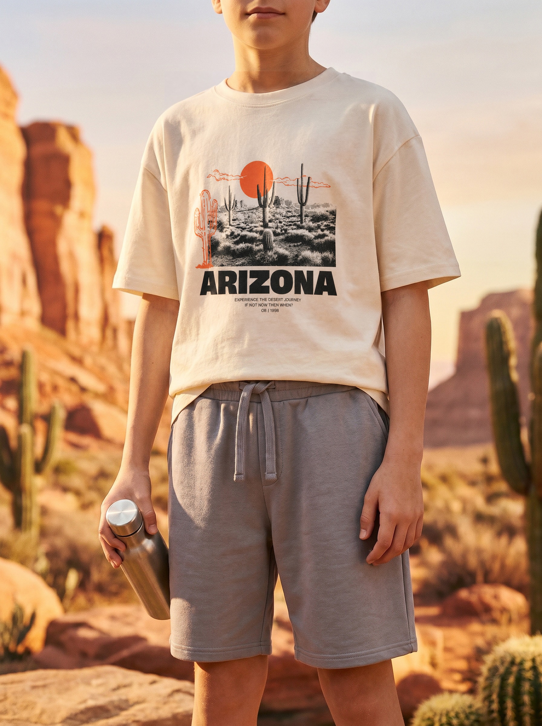 Bawełniana koszulka z napisem Arizona