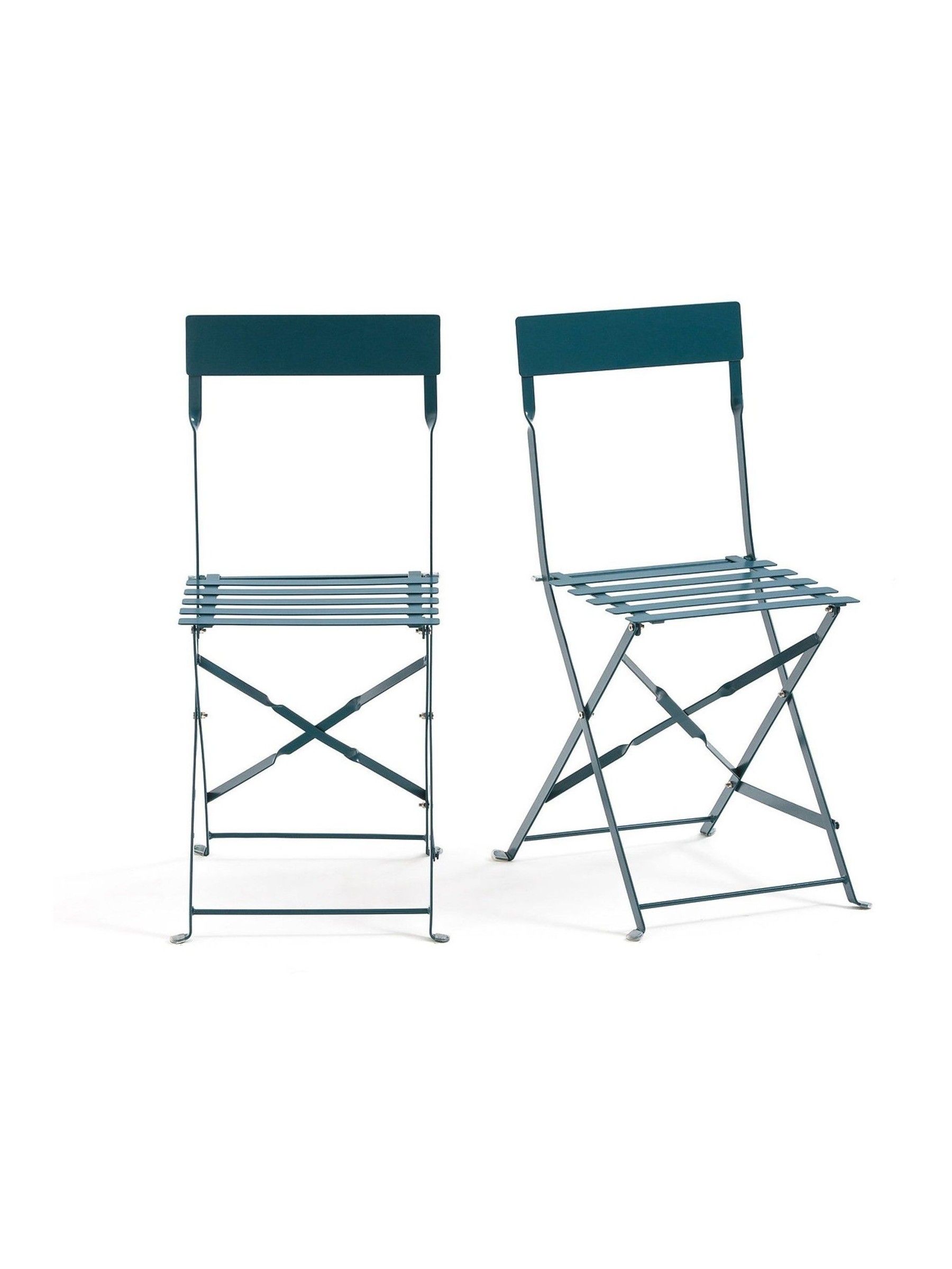 La Redoute Intérieurs Set of 2 Blue Ozevan Folding Metal Garden Chairs