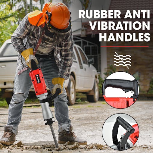 NNEMB 2200W Pro-Grade Electric Demolition Jackhammer-with 3 Bonus Chisels-Carry Case