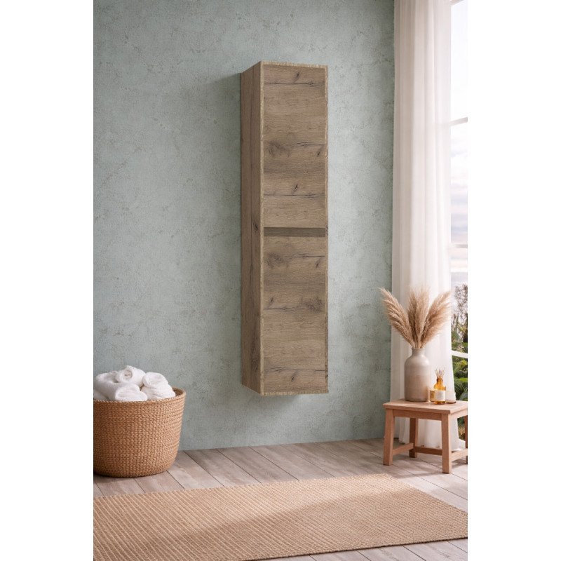 Colonne de salle de bain Melanie 2 portes chêne 35 cm THYS