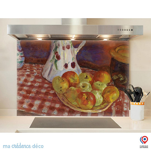 Crédence cuisine fond de hotte Pierre Bonnard, Les Pommes rouges et jaunes - Verre trempé - L 70 cm x H 60 cm - MaCrédenceDéco