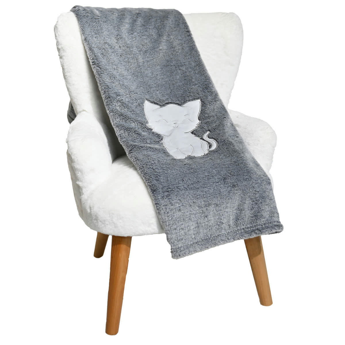 - Plaid polaire doux & chaud  anthracite 75x100 cm