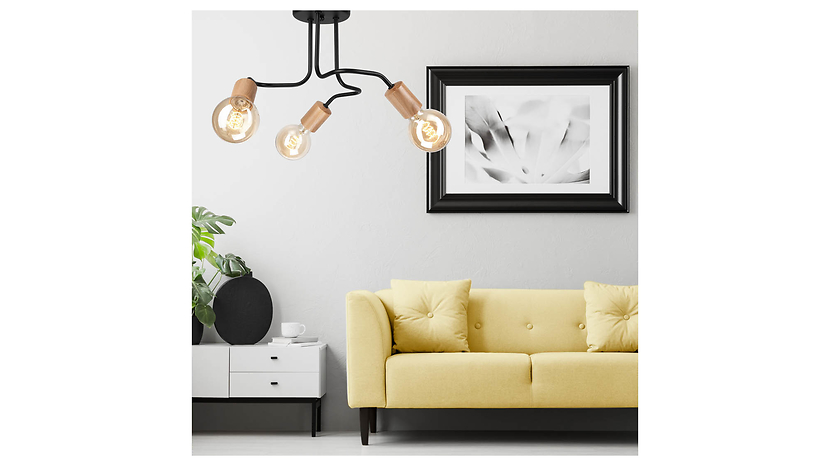 Lampa sufitowa Conor 3-punktowa metalowa beżowo-czarna