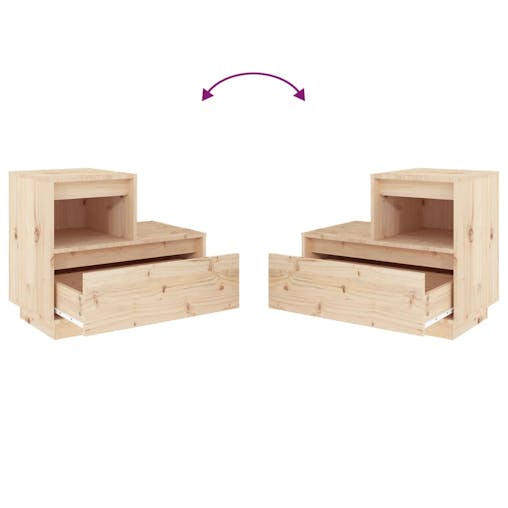 NNEVL Bedside Cabinets 2 pcs 60x34x51 cm Solid Wood Pine