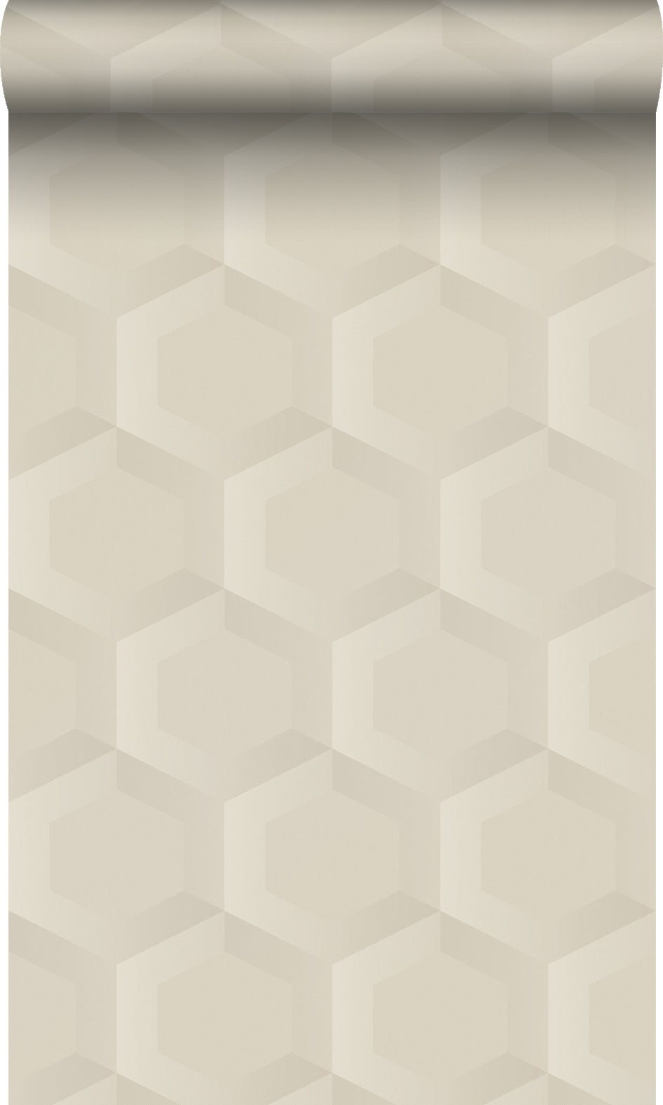 Origin Wallcoverings behang 3d hexagon motief lichtbeige - 53 cm x 10.05 m - 348018