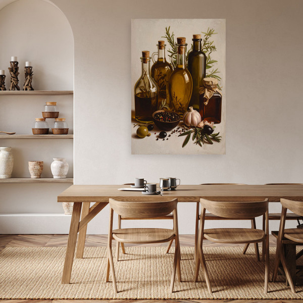 Obraz do kuchni jadalni restauracji baru, Oliwa z oliwek zioła 20x30