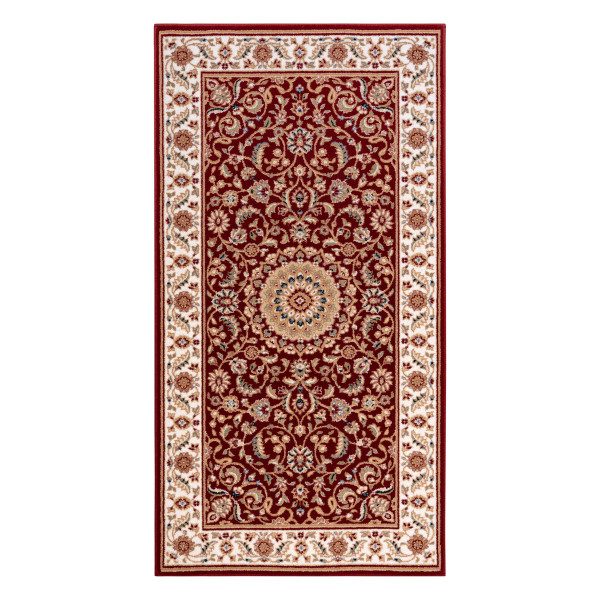 Dywan wełniany NAIN Rozeta, ramka 7176/51066 bordo 80x150 cm