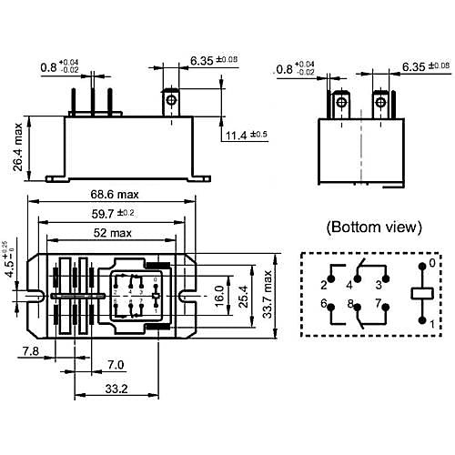 Hongfa HF92F-024D-2C21S Relais enfichable 24 V DC 30 A 2 inverseurs pour commande moteur