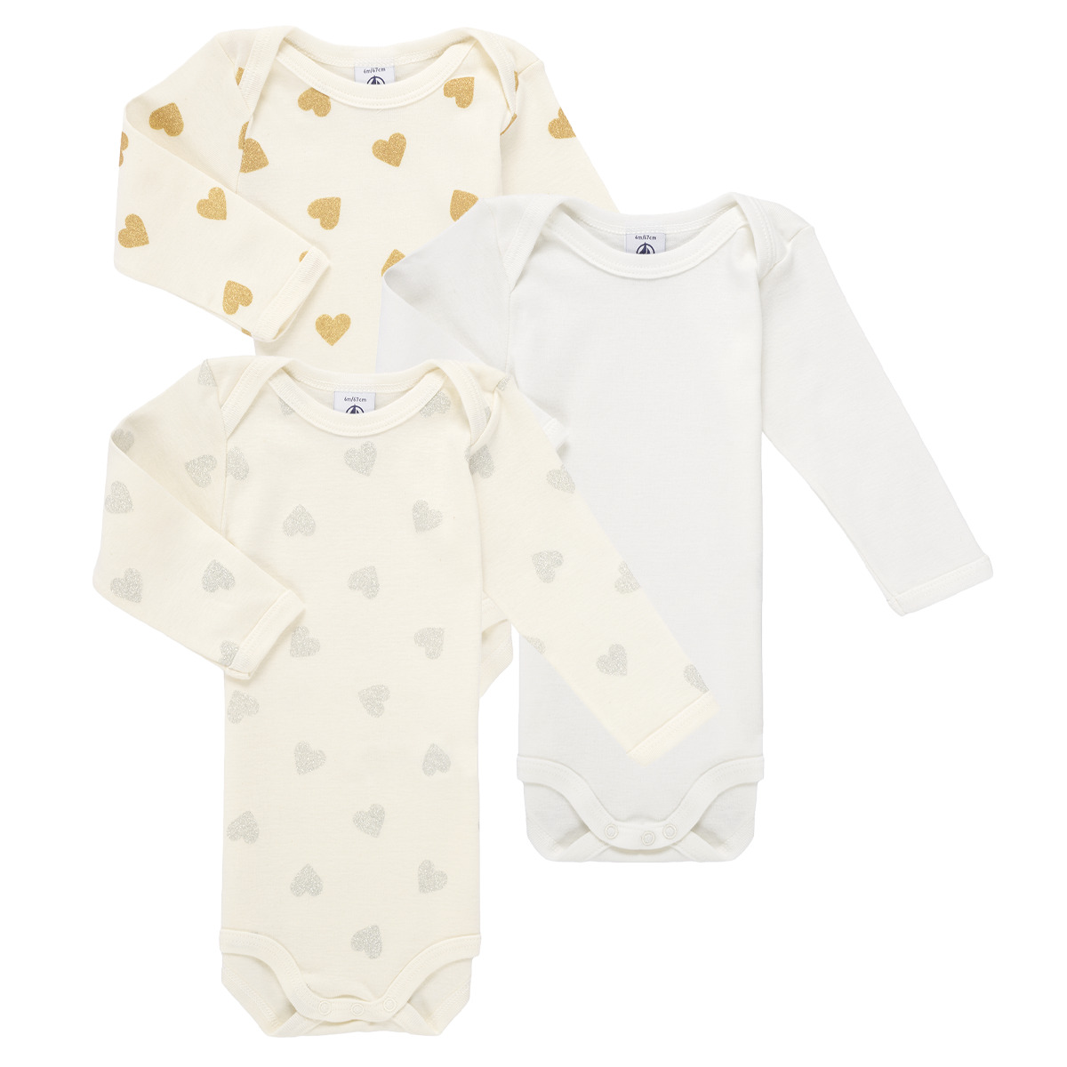 Petit Bateau - LOT BODIES X3 - White