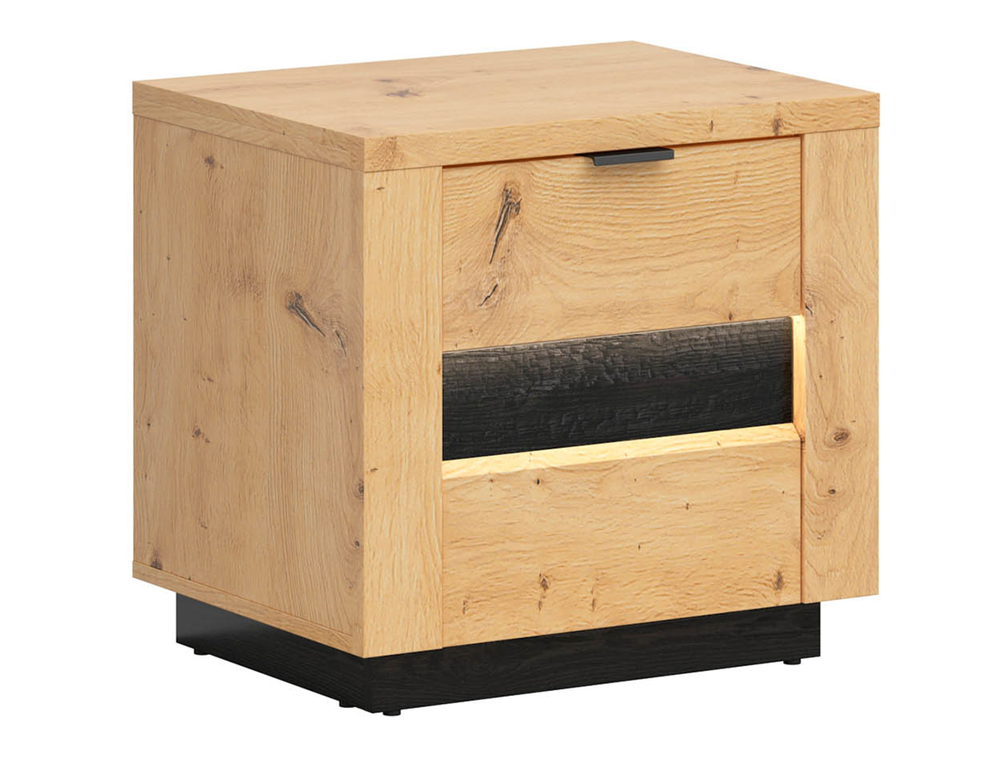 Szafka nocna Ostia 54 cm z szufladami dąb artisan/dąb czarny