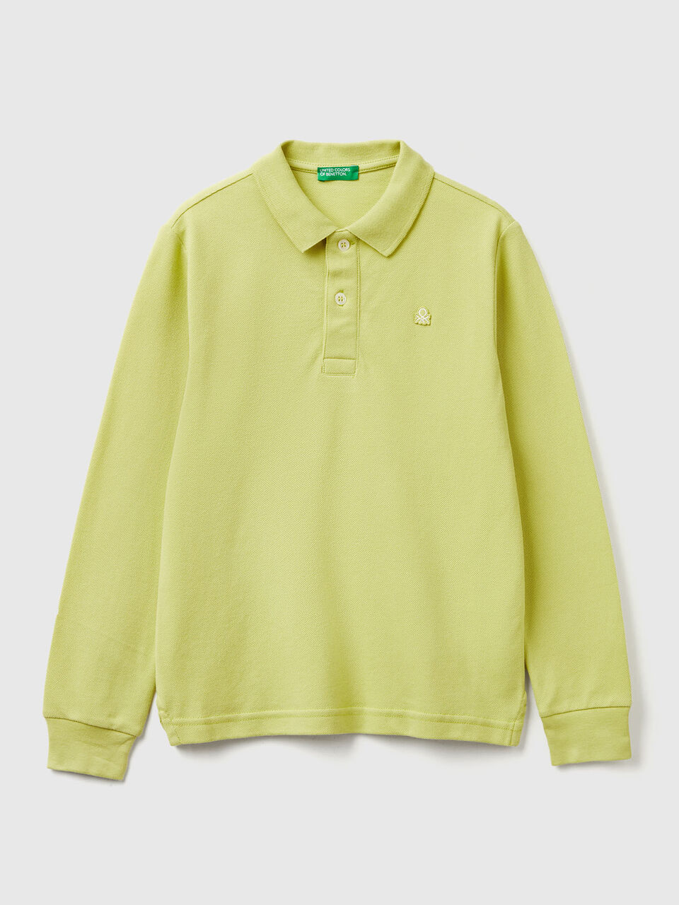 Long sleeve polo in cotton
