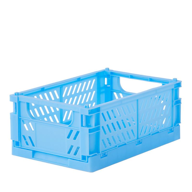 Foldable Blue Medium Storage Boxes Pack of 2