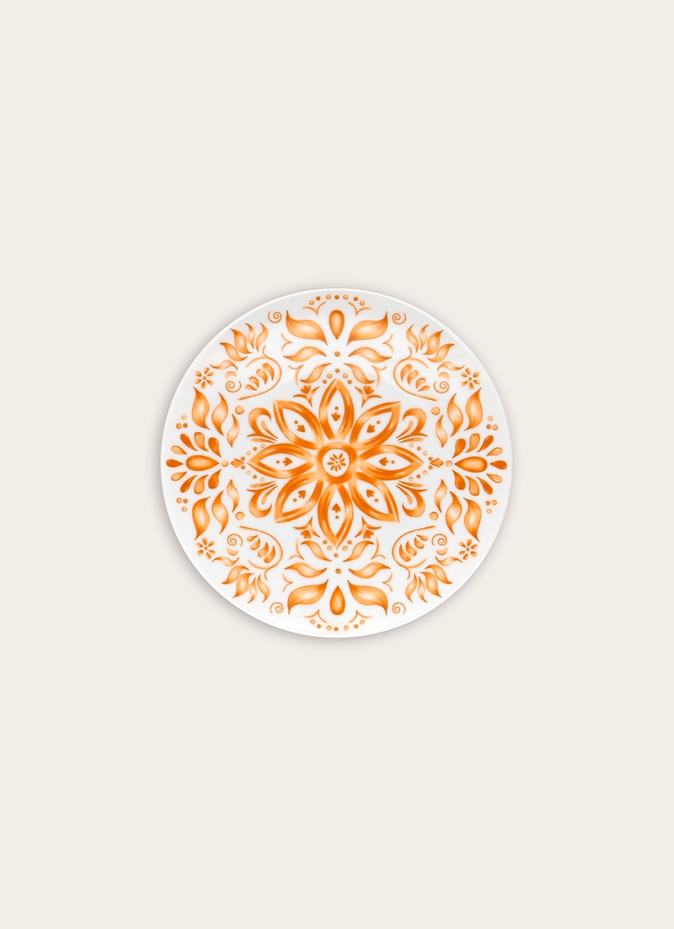 ASSIETTE à DESSERT EN PORCELAINE COLORÉE CURRY