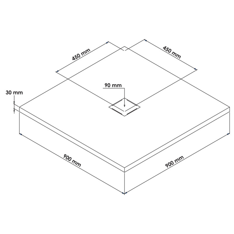 Receveur de douche Naturo bois carré 90 x 90 cm ONDÉE