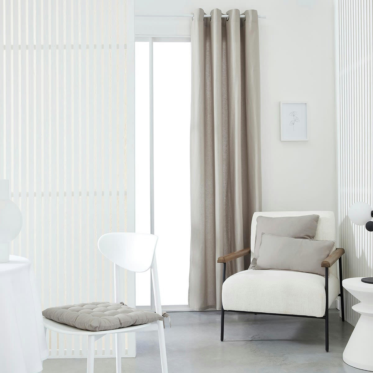 ESSENTIAL PANAMA - Rideau œillets en Viscose Beige 140x240 cm