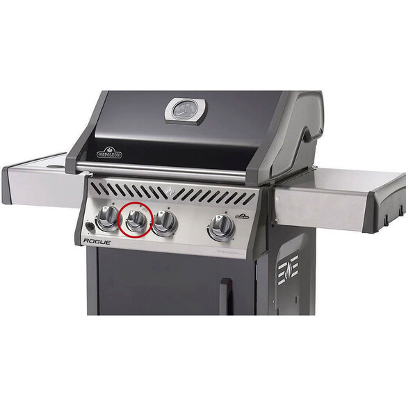 Petit Bouton réglage gaz chromé barbecue Rogue 2017 (réchaud latéral) - Napoléon