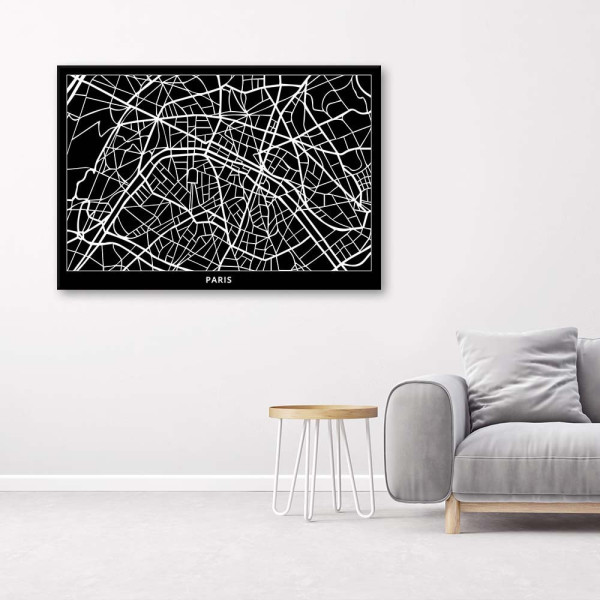 Feeby Obraz na płótnie Plan Paryża ulice 60x40
