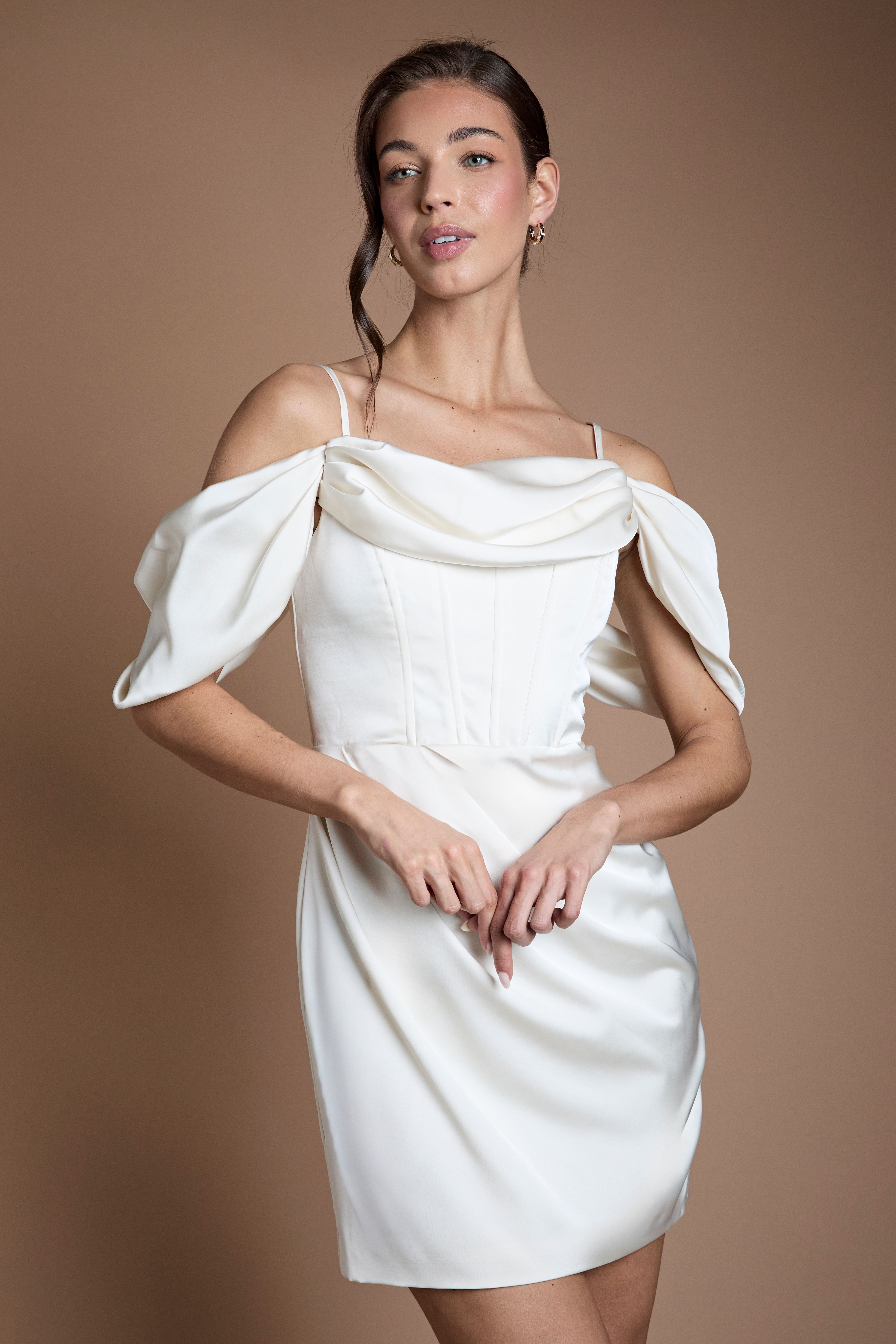 Coast Satin Corset Mini Wedding Dress