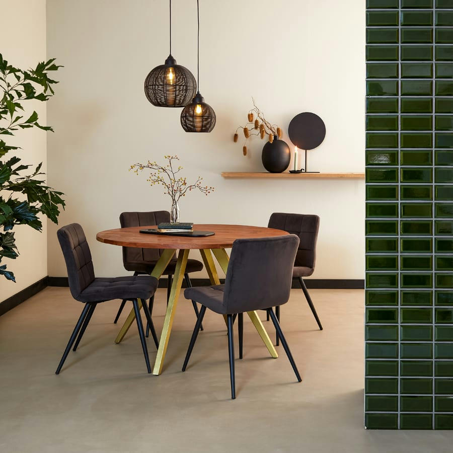 BINCO - Vase noir métal ø23cm