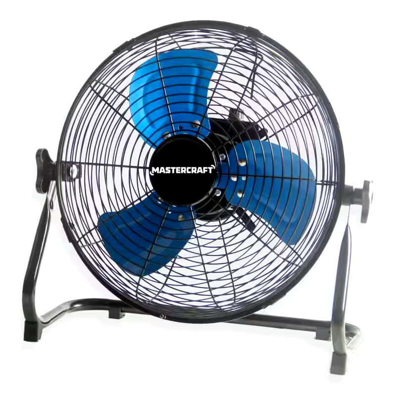 Mastercraft Hybrid High Velocity Battery Floor Fan, 12-in