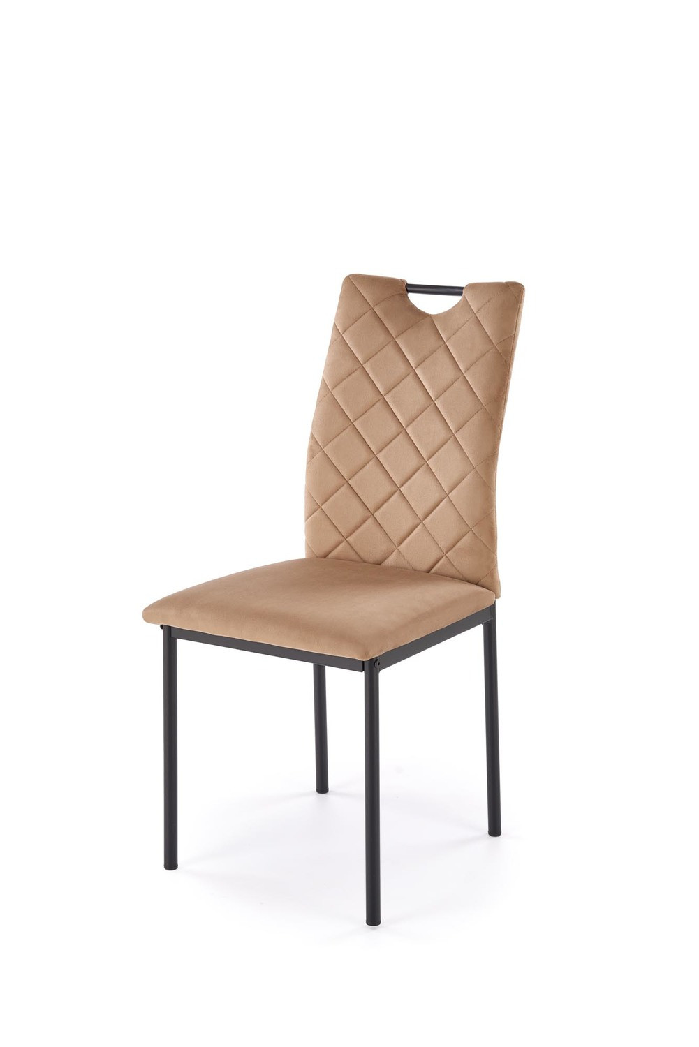 Krzesło tapicerowane K577 VELVET beżowe/czarne