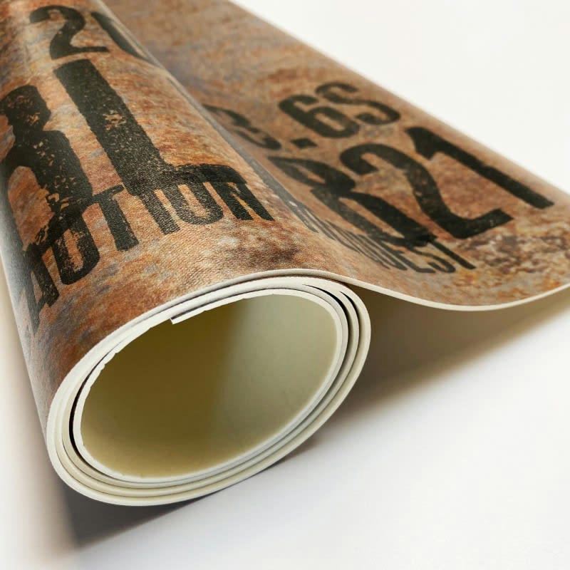 FULL METAL - Tapis Vinyle Médium l 50xL120cm Marron Rouille Indus